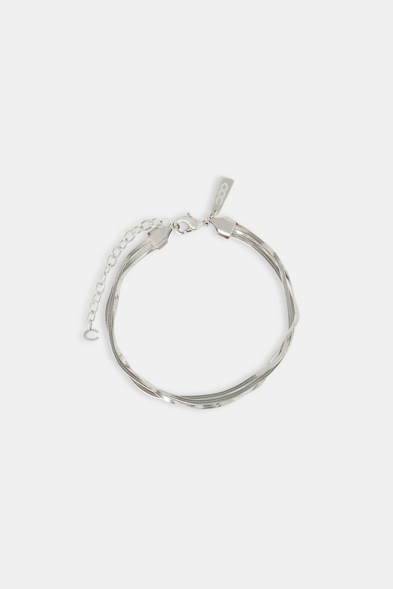 Fußkettchen mit dreifachem Fischgrätenmuster – 2 mm